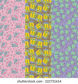 Set of patterns in one palette vector version . Seamless pattern