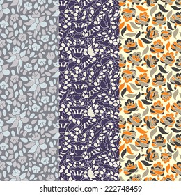 Set of patterns in one palette vector version . Seamless pattern