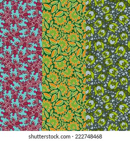 Set of patterns in one palette vector version . Seamless pattern