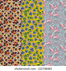 Set of patterns in one palette vector version . Seamless pattern