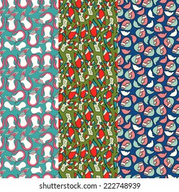 Set of patterns in one palette vector version . Seamless pattern