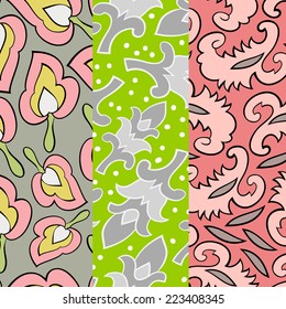Set of patterns in one palette vector version . Seamless pattern