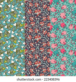 Set of patterns in one palette vector version . Seamless pattern