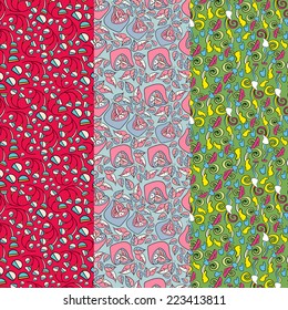 Set of patterns in one palette vector version . Seamless pattern