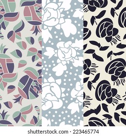 Set of patterns in one palette vector version . Seamless pattern