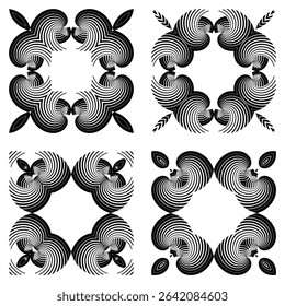 set of patterns, ornaments, vector decorative elements