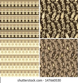 Set of patterns with paisley elements