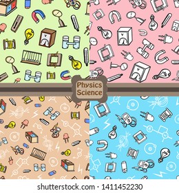 set patterns physics science instruments research background doodles sketch formula energy load power capacity