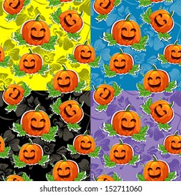 set of patterns with a pumpkin for Halloween fun