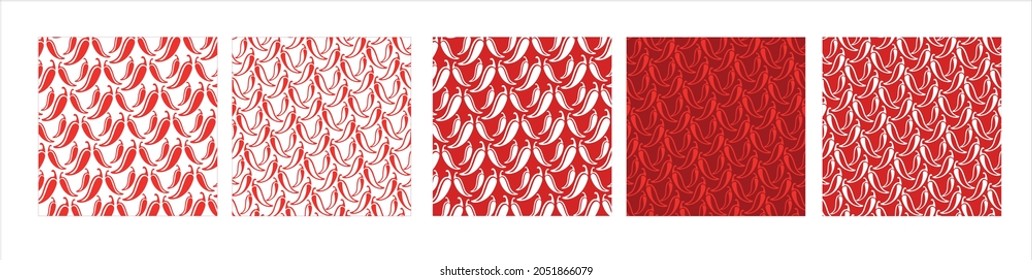 set of patterns with red hot pepper