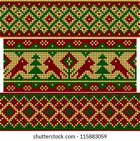Set of patterns similar to an ancient Russian ornament.