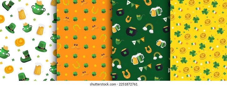 Set of patterns for St. Patrick's Day holiday