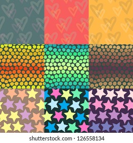 The set of patterns with stars, hearts, dots