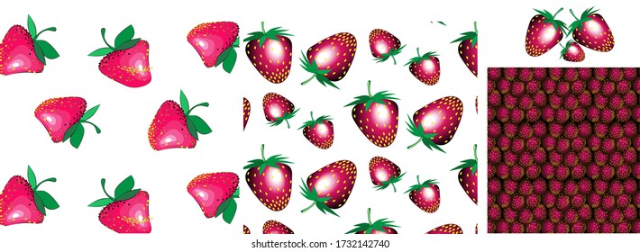 
Muster mit Erdbeeren und Erdbeertextur.