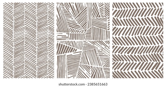 Set of patterns. Stripe Line Background. Geometric Brush Lines Horizontal Vertical Pattern. Textured Repeat Pattern. Abstract Hand Drawing. Textile Print. Cover Bed Sheet. Modern Trendy Monochrome.