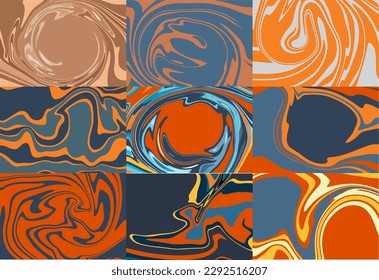 Set of patterns and textures. Abstract background. Marble texture. Template for text. Abstract horizontal background with colorful waves