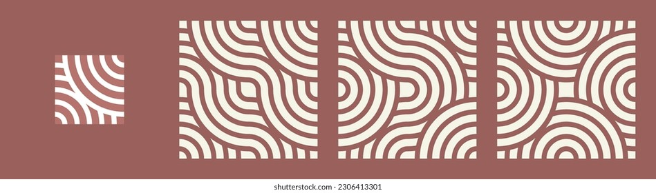 A set of patterns with wave-like curves resembling ocean waves. Can be used as a background in designs, patterns on fabric, and more.