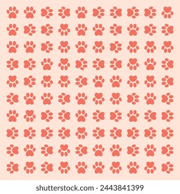 A set of paw seamless prints vector illustration