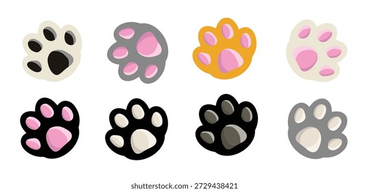Conjunto de patas de gatos El elemento de los animales Pies de mascota