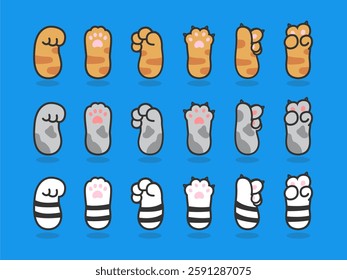 a set of paw's kitten and cat design collection