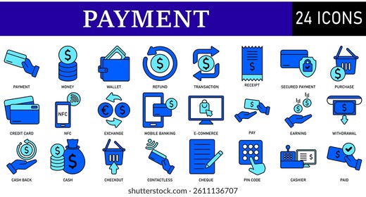Set of Payment Icons or symbols Vector fully editable file.