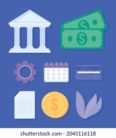 set of payment money and banking