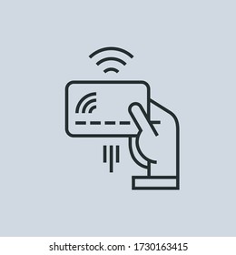 Set of payment options vector elements in flat style. Credit card processing, hand holding debit-credit card, cash and receipt.