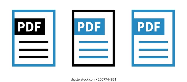 conjunto de ícones de arquivo PDF no plano de fundo branco