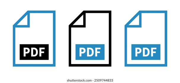 conjunto de ícones de arquivo PDF no plano de fundo branco