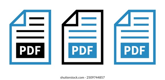 conjunto de ícones de arquivo PDF no plano de fundo branco