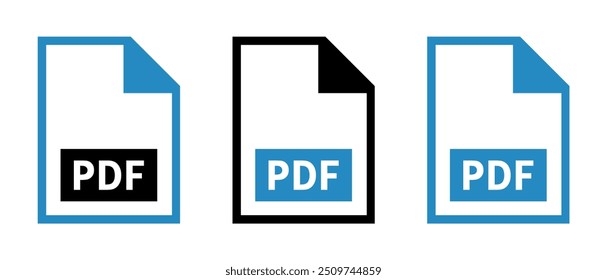 conjunto de ícones de arquivo PDF no plano de fundo branco