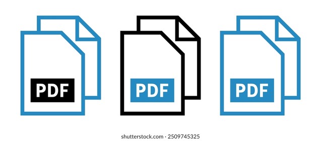 conjunto de ícones de arquivo PDF no plano de fundo branco