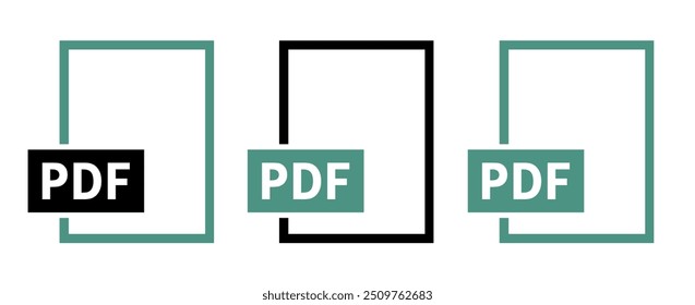 conjunto de ícones de arquivo PDF no plano de fundo branco