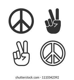 Set of peace icons vector images