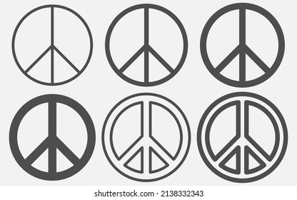 Set of peace mark. Peace icon. Vector illustration. Eps 10.