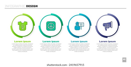 Set Peace, , Protest and . Business infographic template. Vector