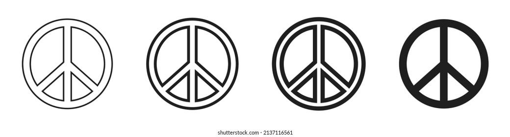 Set of peace signs. Peace logos. Vector illustration