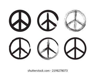 set of peace symbol. vector illustration