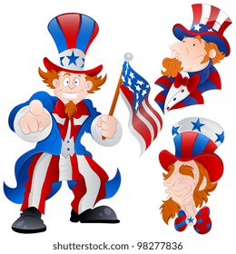 Set of Peaceful Uncle Sam Vector