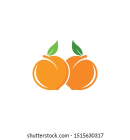 Set of peach fruit logo vector icon concept illustration design 