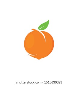 Set of peach fruit logo vector icon concept illustration design 