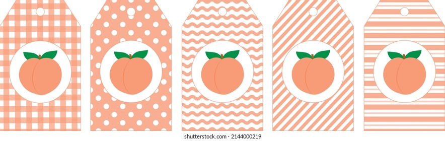 Set peach gift tags templates	