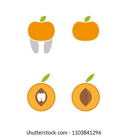 a set of peach icons