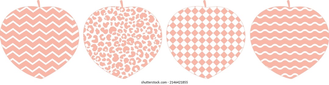 Establecer ilustración vectorial de ornamento de Peach