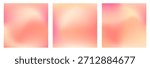 Set of peach and pink soft gradient. Simple liquid gradient vector background