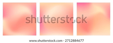 Set of peach and pink soft gradient. Simple liquid gradient vector background