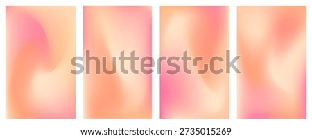 Set of peach and pink soft gradient. Simple liquid gradient vector background