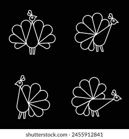Conjunto de logo de Peacock. Diseño de iconos. Elementos de Plantilla
