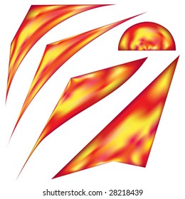 Set of peaked vector elements for design