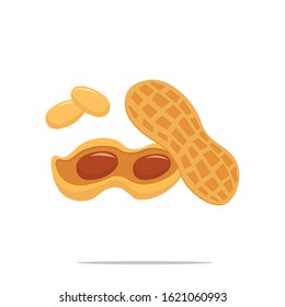Set of peanuts flat icon vector illustration. EPS 10